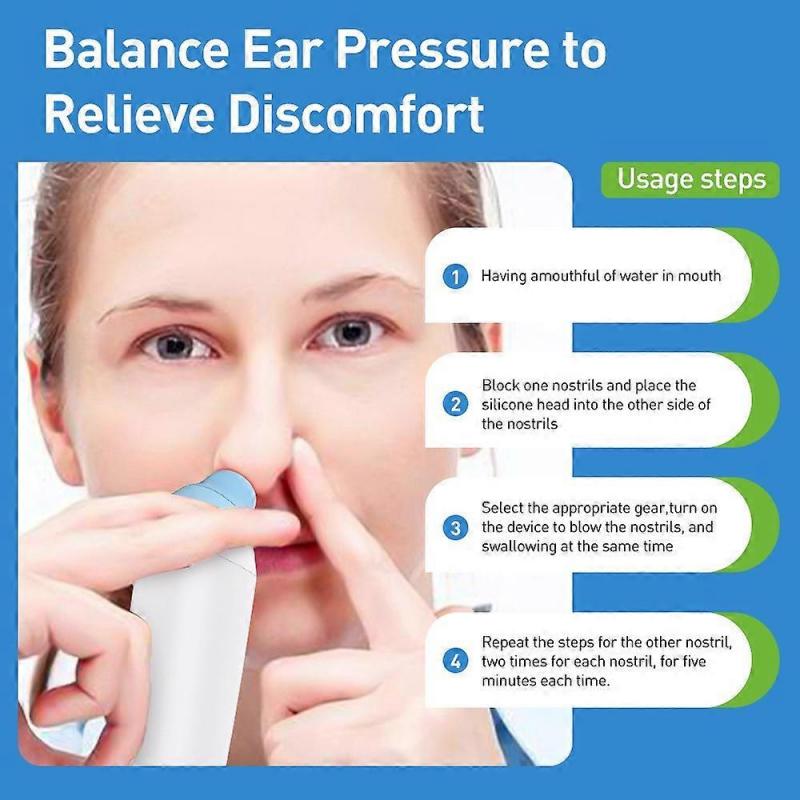 Electric Ear Pressure Relief Device Eustachian Tube Unblocker Balances Ear Pressure Improves Tinnitus Ear Pain for Air Travel Portable