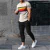 Men Summer Sets Short Sleeve T Shirt Trousers 2 Pc Sets Print Oversized T-shirts Pants Suits Casual Tops Sweatpants Men Clothing