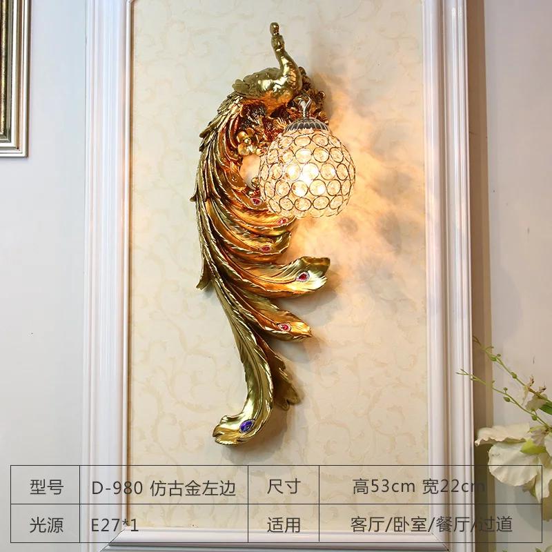 Phoenix Peacock Bird Lamp Art Wall Lights for Home Decor Living Room Bedroom Wall Sconces Modern LED Lighting Fixtures Luminaire