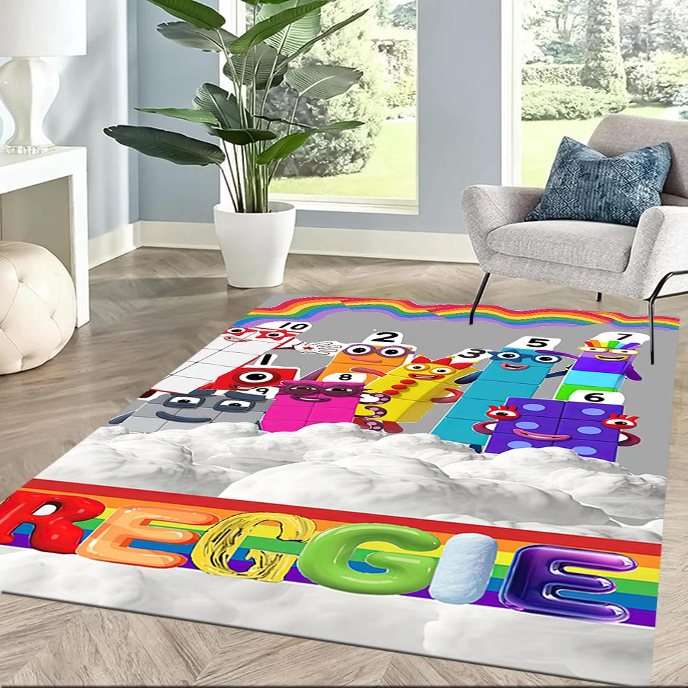 Numberblocks Area Rug Perfect for Entryway Outdoor Playrooms Foyer Anti-slip Rug Anime Office Decor Best for Christmas