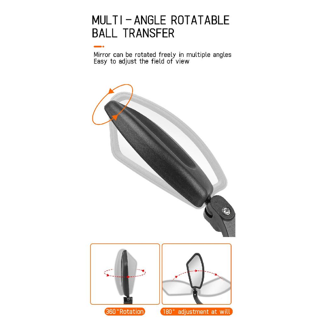 Stainless Steel HD Lens Bike Rear VIew Mirror 360° Rotatable MTB Rear Mirror Widen Big View Road Bicycle Mirror Bike Accessories