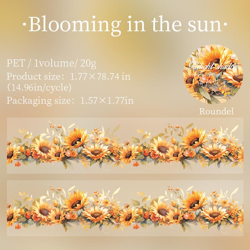 

45mm*2m Creative Flower PET Tape for Collage Decorative Junk Journal Scrapbooking Stationery supplies Masking Tapes Stickers