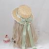 Small Sweet Lolita Straw Hat Lolita Princess Lace Bow Ribbon Straw Hat Women Girls Summer Straw Hats Beach Sun Hat