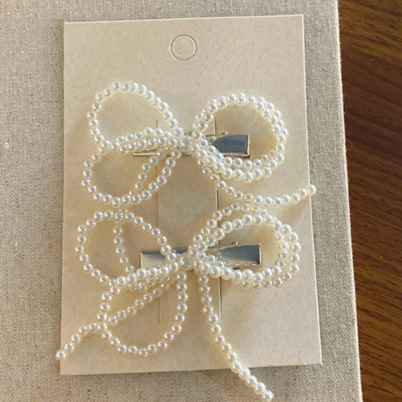 Perlenbesetzte Haarspange Süße Ballett-Blumen-Haarnadel Haarstyling-Dekoration für Mädchen Künstliche Perlen Haarnadel Rutschfeste Klammer