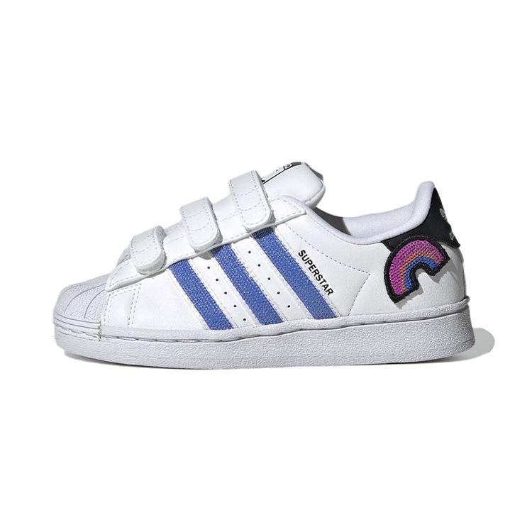 Adidas Superstar Little Kid Rainbow Decal Kids Sneakers White Cloud-White Pulse-Blue GV8988