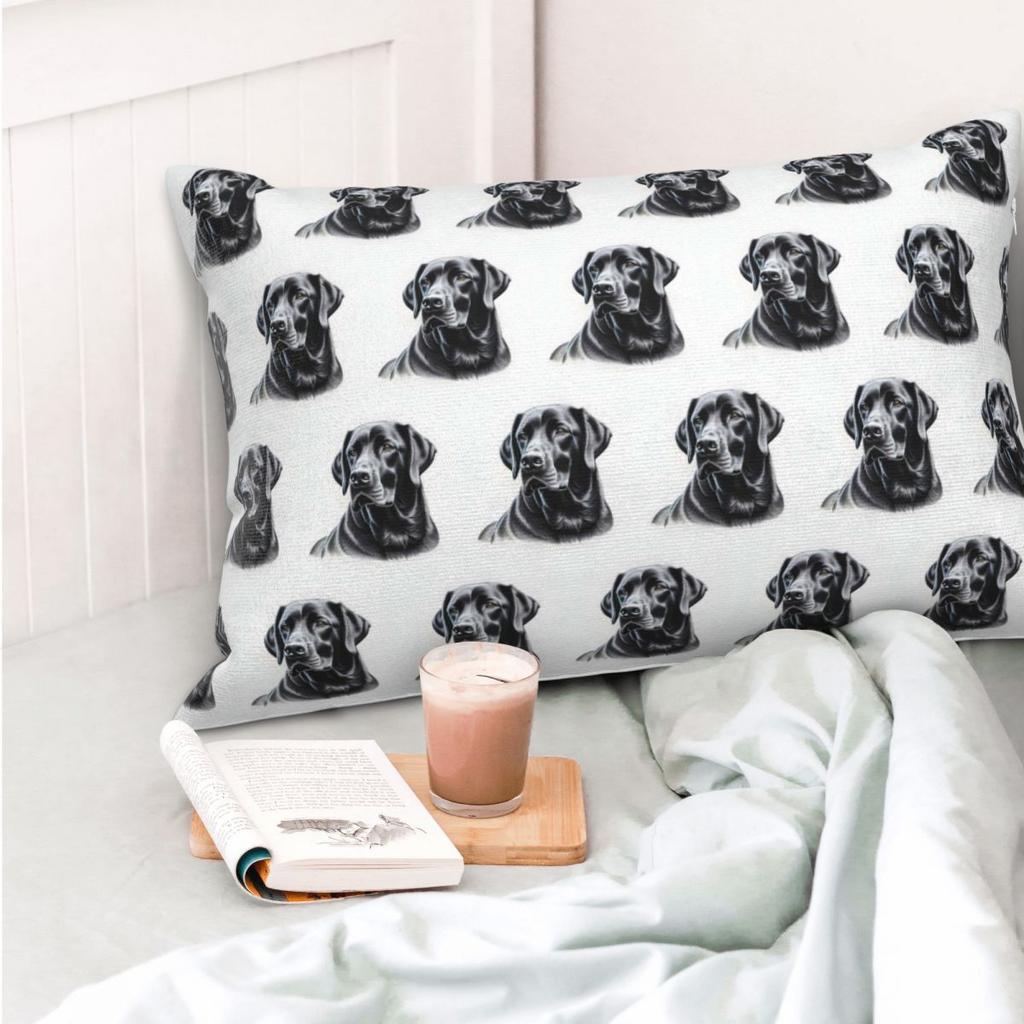 Black Labrador Retriever Rectangle Pillowcase Cushion Cover Decorative Bedroom Bed Home Comfort Throw Pillow