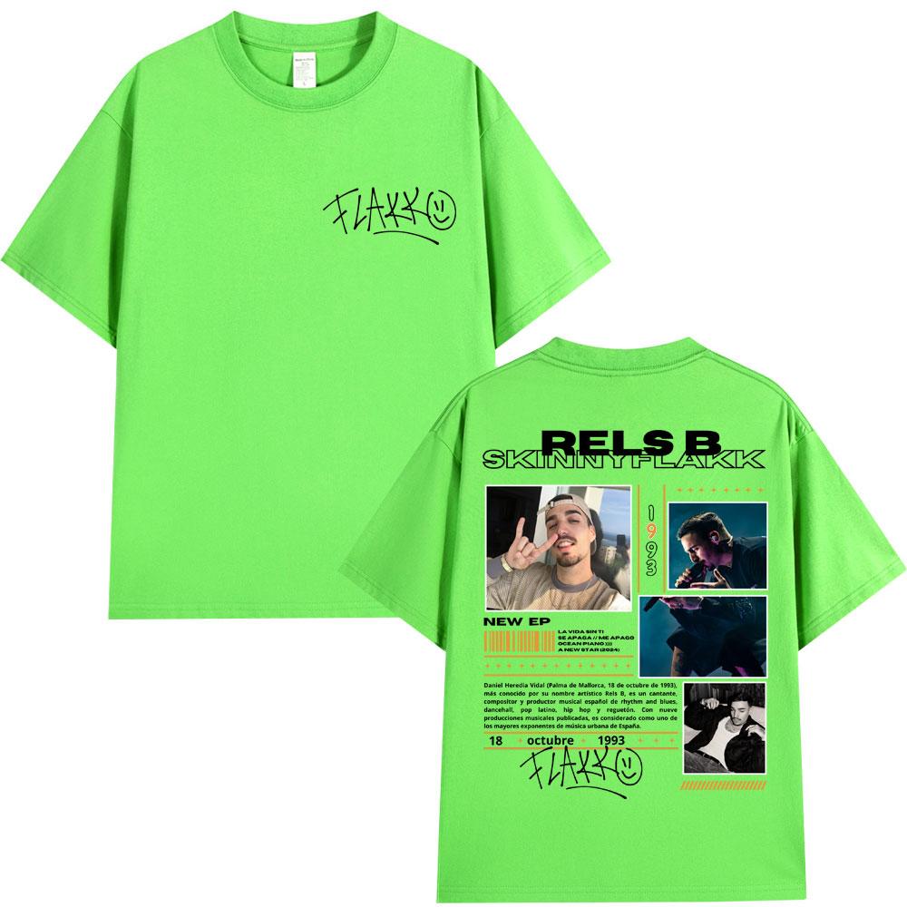 

Rapper Rels B Skiny Flakk Smile T-shirts Men Women Hip Hop Harajuku Popular T Shirt Loose Fashion Casual T-shirt Male Streetwear 4XL