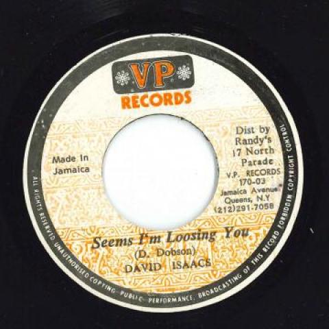7inch Record DAVID ISAACS - Seems I'm Loosing You / Loosing You None VP 1979 Jamaica Reggae, Ska & Dub