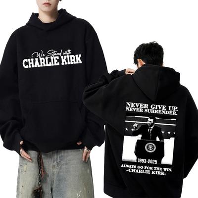 2025 Hot Justice for Charlie Kirk Freedom Double Sided Print Hoodie Men Women Harajuku Fleece Pullover Unisex Casual Sweatshirt