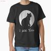 I See You Silver Moon Cat Classic T Shirt Made In US AUS Size S 2XL Vintage Washed Designer Clothes Comfortable Stylish Casual