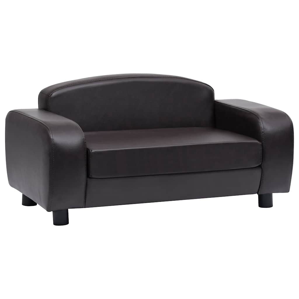 vidaXL Dog Sofa, Brown, 80 X 50 X 40 Cm, Faux Leather