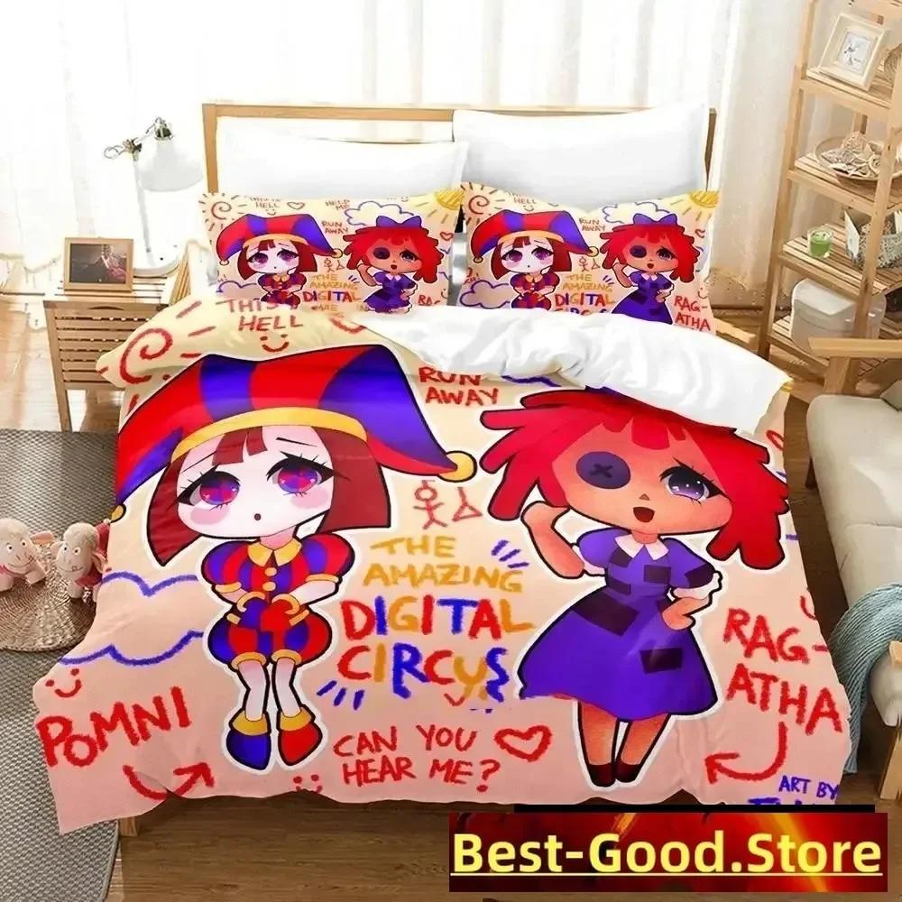 3D Erstaunliches Cartoon Digitaler Zirkus Bettwäsche Set Bettbezug Voll Queen King Größe Kissenbezug Bedruckt Erwachsener Kind Schlafzimmer Einzel Doppel