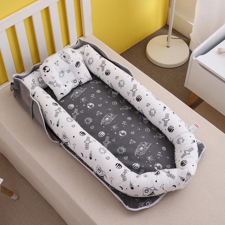 Portable bed-in-bed baby crib foldable newborn bed removable bionic anti-pressure bb bed-in-bed