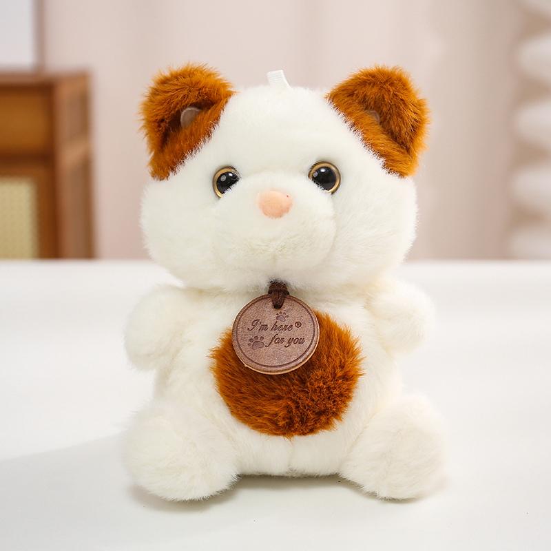 Plush Toy 9 Styles Animal Doll Set Panda Pig Elephant Cat Bear Cute Stuffed Soft Fluffy Wooden Tag Birthday Holiday Gift Decor