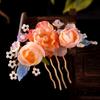 Floral Tang Dynasty Hairpin Tassel Flower Hair Comb Antique Ancient Hair Stick  Children