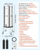Gravity-fed Water Filter System, 8.52L 304 Stainless-Steel Countertop Water Filtration System, Reduces Lead and Up To 99% of Chlorine, W/ 2 Carbon