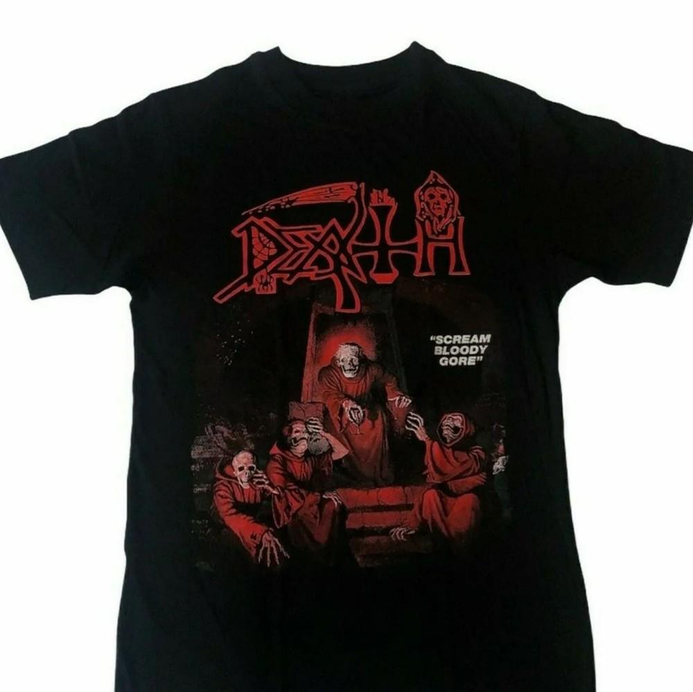 Death Rock Band Scream Bloody Gore Short Sleeve Black T Shirt S-4XL