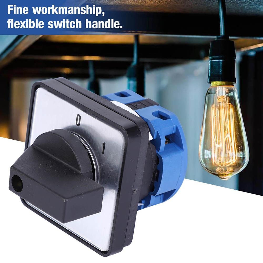 LW26-20 C02/1 Changeover Selector Control Switch 2Position 4 Terminals AC 690V 20A Rotary Cam Selector Black Blue Locking Type
