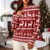 Women's Casual Long Sleeve Christmas Print Neck Pullover Sweatshirt Top