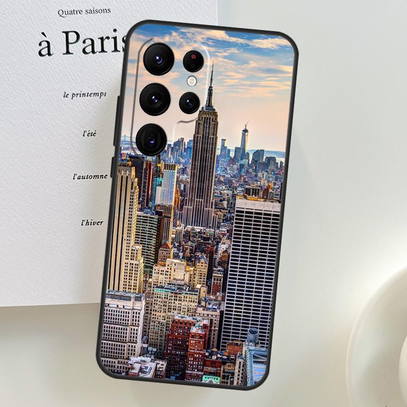 New York City Phone Case For Samsung Galaxy S25 Ultra S9 S10 S20 FE S21 S22 S23 Plus S24 Ultra Cover Shell