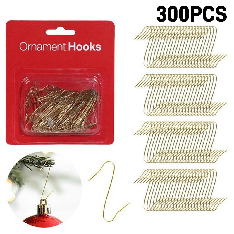 500/100PCS Christmas Tree Hook Ornaments 4cm Metal Hanger S-Shaped Hooks Xmas Ball Pendant Decoration for home Navidad New Year