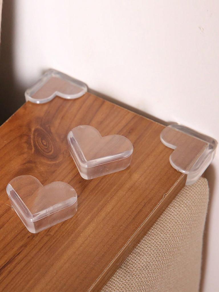 12 Pieces Heart-shaped Table Corner Impact-resistant Protective Soft Silicone Safety Corners for Table Edges