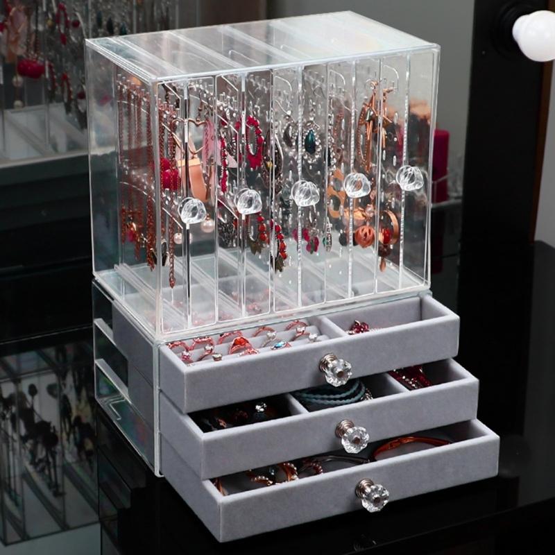 Multi Level Jewelry Tray Jewelry Display Stand Bracelets/Necklaces/Bangles Holder Transparent Jewelry Storage Box