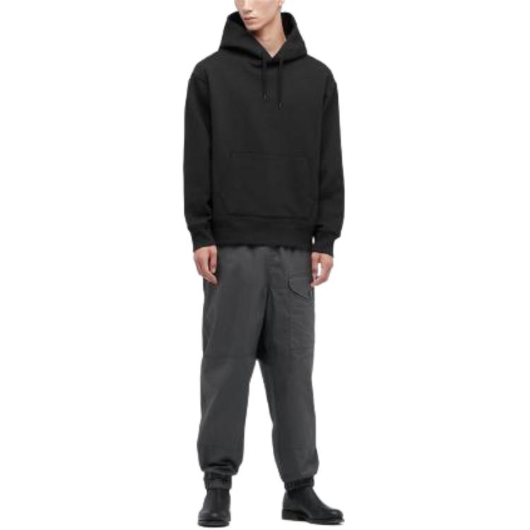 UNIQLO Solid Color Hooded Pullover Long Sleeve Sweatshirt Unisex sweatshirt Black 442459-09