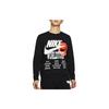 Nike Sportlich Lässig Bedrucktes Buchstabenmuster Rundhals Sweatshirt Herren Oberteile Schwarz DA0630-010