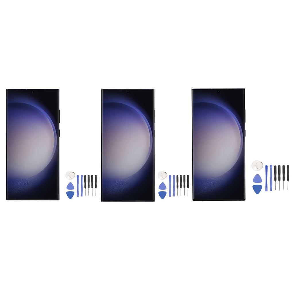 Skjermbytte for Galaxy S23 Ultra 5G 6,8 tommer AMOLED-skjerm Berøringsskjerm Digitizer-montering wi