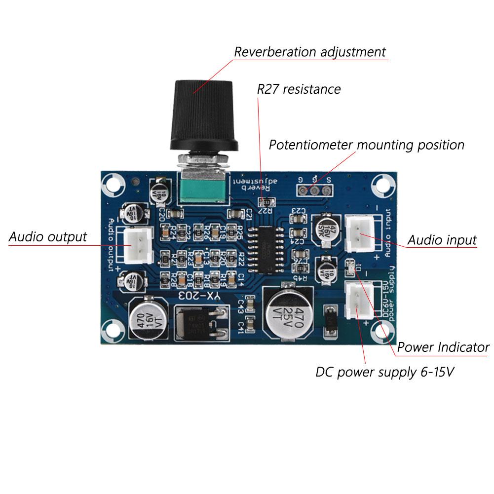 Placă Reverberație Microfon Amplificator Putere Audio Monocanal DC615V