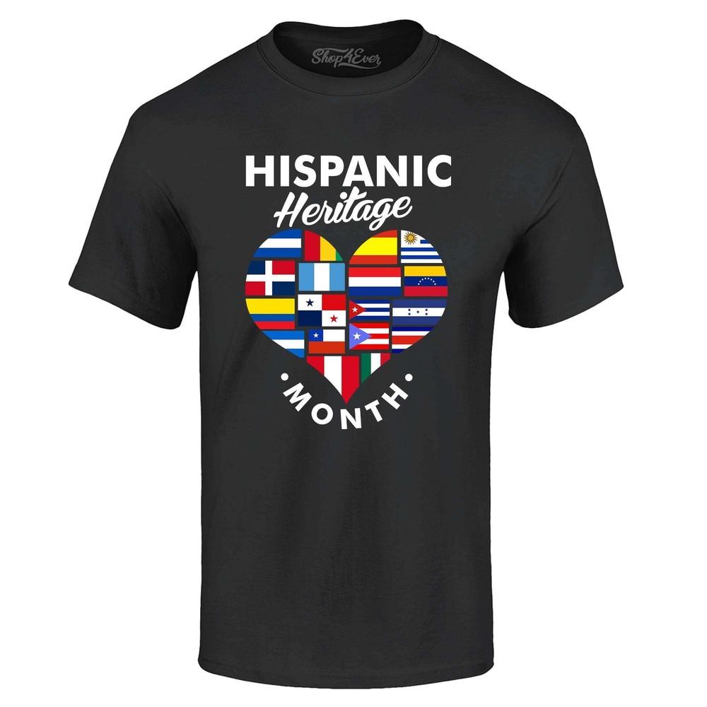 

Hispanic Heritage Month Flag Heart T-shirt Hispanic Shirts S