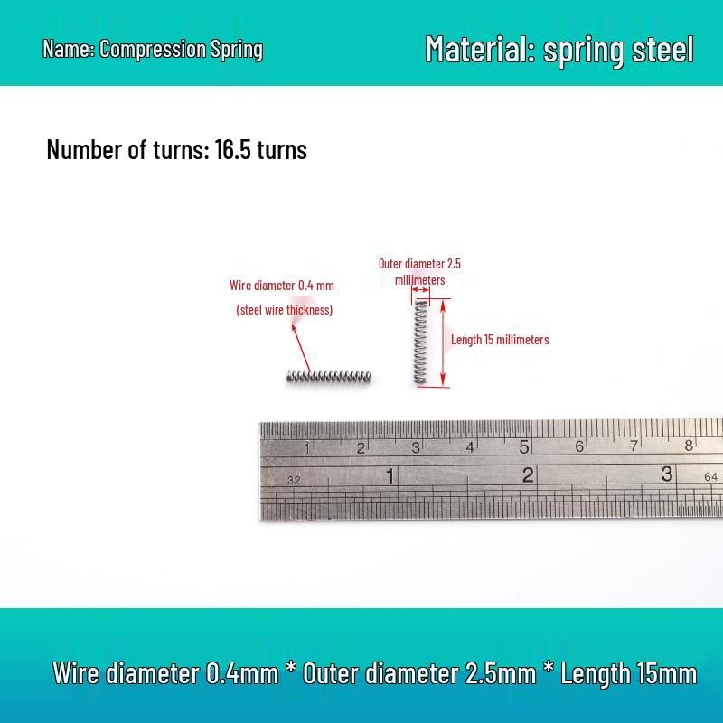 Small Mechanical Compression Spring: 0.4mm Wire, 2-8mm Outer Diameter