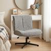 Swivel Accent Chair, Velvet Upholstered Lounge Chair with Height Adjustment for Living Room Office, Grey