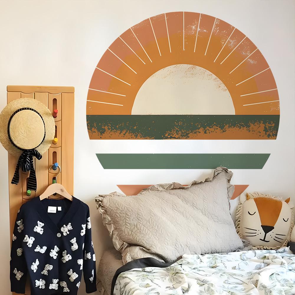 Fun-L024 Sunset Bedroom Living Room Mall Background Wall Beautification Wall Sticker Sticker