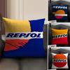 RRepsol Logo Kissenbezug Natürlicher Leinen Bio-Stoff Beidseitiger Druck Sofa Heimdekoration Geschenk Kissenhülle