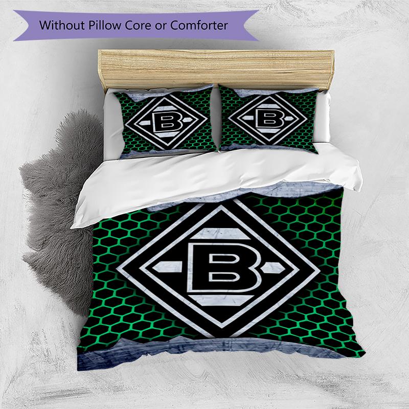 3pcs Borussia Mönchengladbach LOGO pattern bedding set duvet cover set includes duvet cover &pillowcases, perfect all season bedroom decoration & gift