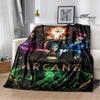 Arcano: Coperte con stampa di cartoni animati di League of Legends per tenersi al caldo, morbide e confortevoli, per casa, viaggio, letto, regalo di compleanno