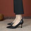 Schwarze Weiche Leder Stilettoabsätze - Bequeme Spitzschuhe für Damen