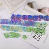 Letter Keychain Mold with Hole Keyring Pendant for Birthday Gift Jewelry Making