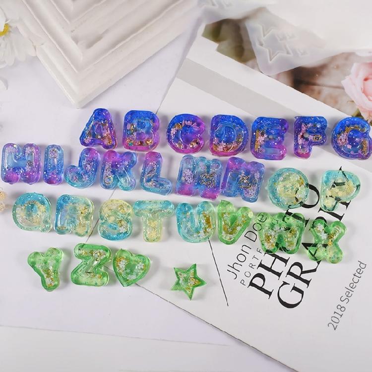 Letter Keychain Mold with Hole Keyring Pendant for Birthday Gift Jewelry Making