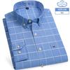 100% Cotton Oxford White Casual Shirts for Men Long Sleeve Buttons Plaid Shirt Striped Pocket Men Shirts Plus Size 7XL Camisas