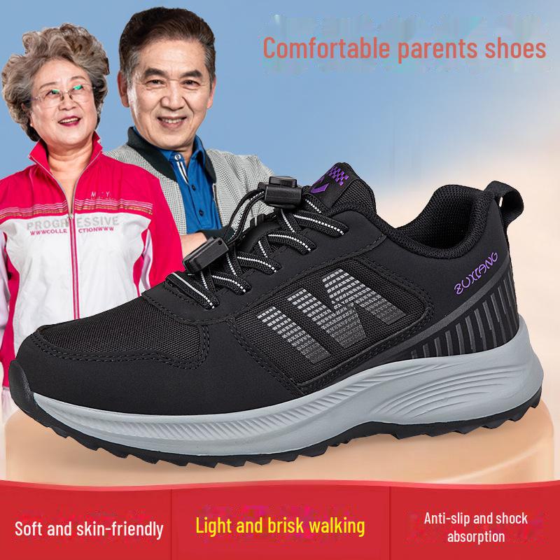 Zhang Kaili Męskie buty antypoślizgowe z miękką podeszwą - Jesień/Zima do chodzenia i noszenia na co dzień dla osób w średnim wieku i starszych