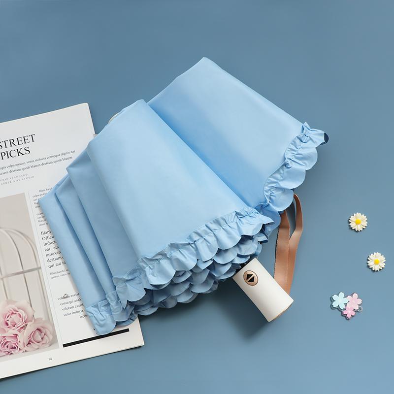 Portable  Fre Sle Five Umbrella Lace   Sunscreen Umbrella for Sunny And Rainy Days UV Protection Sunade