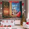 Christmas Backdrop Fireplace Tree Winter Window Birthday Photography Background