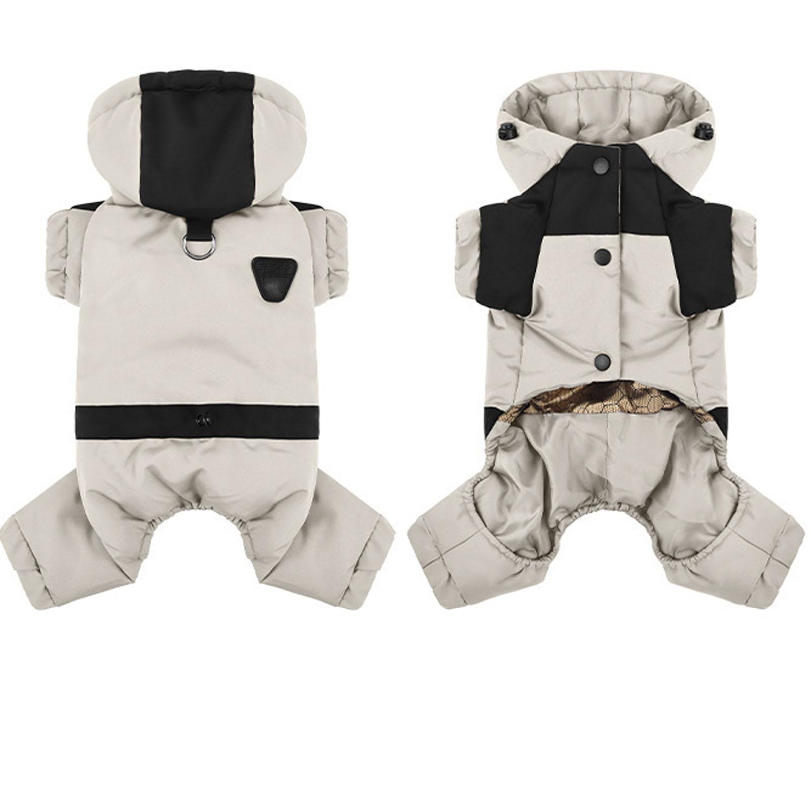 

Теплий собачий одяг на чотири лапи, Бавовна, Зимова куртка для собаки з капюшоном, Зимовий одяг для домашніх тварин, Вітрозахисний костюм для маленьких собак L