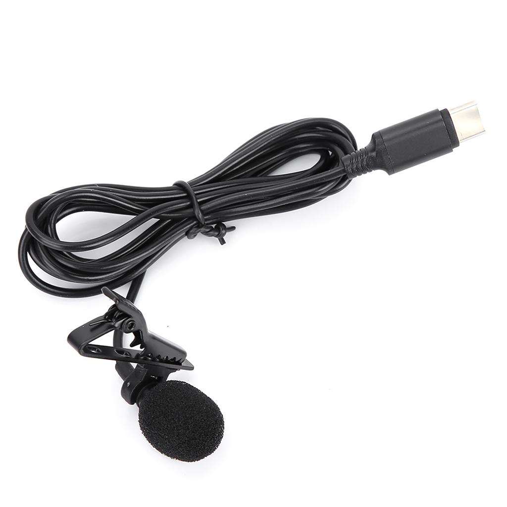 Mini Clip On Mic TypE C Audio Interface Lavalier Microphone for Android Phone