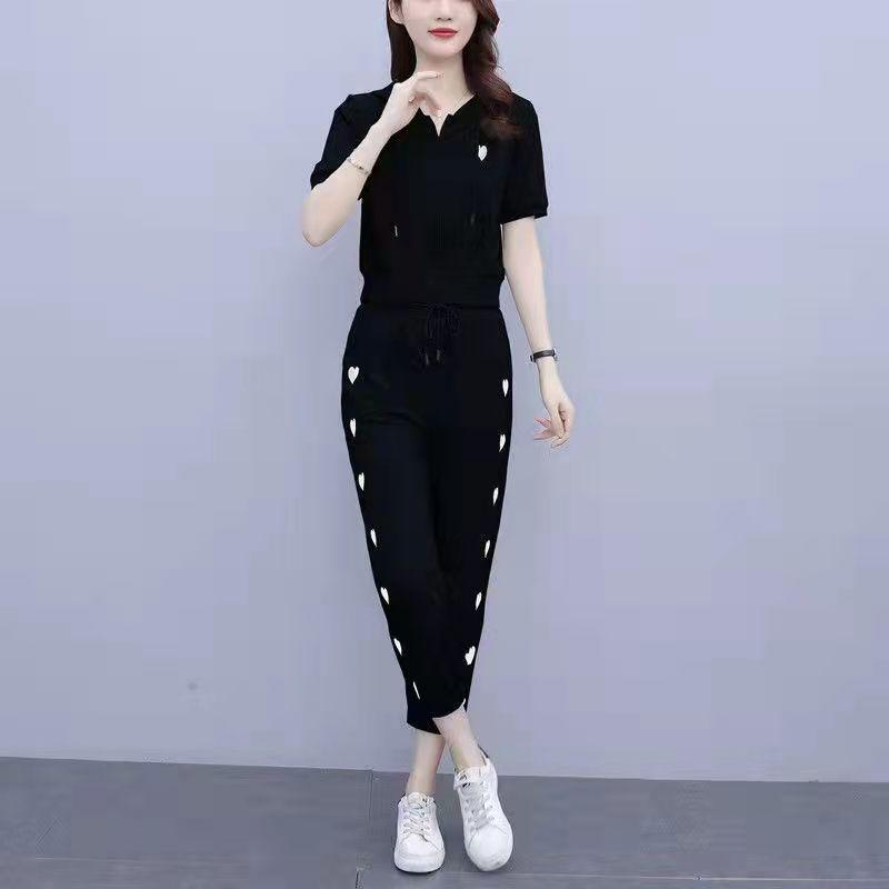 

Summer Korean Style Elegant Women s Two-Piece Sports Running Suit 2XL (Suggest 125-135 jin)