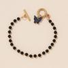 1 Set Neutral Black Beaded Butterfly Pattern Bracelet Fashionable Versatile Light Luxury Niche High-end Personalized Accessories
