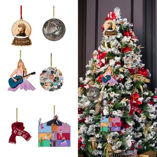 

4Pcs Christmas Ornaments Hanging Pendants with Lanyard Smooth Acrylic Personalized Christmas Tree Ornaments Party Accessories